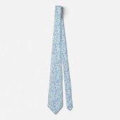 Madeliefjes in wit en blauw op zeeglas stropdas (Voorkant)