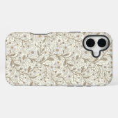 Madeliefjes in wit en bruin op gebroken wit iPhone hoesje (Achterkant horizontaal)