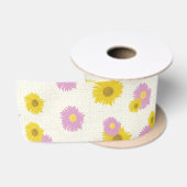 Madeliefjes inpakpapier satijnen lint (Spoel)
