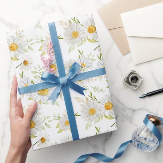 Madeliefjes Inpakpapier, Witte Bloem Cadeaupapier (Geschenken)