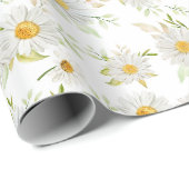 Madeliefjes Inpakpapier, Witte Bloem Cadeaupapier (Rol Hoek)