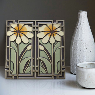 Madeliefjes Liever Wanddecoratie Art Nouveau Vinta Tegeltje