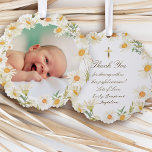 madeliefjes lijst Doop dank u Ornament Kaart<br><div class="desc">Doop dank u papier ornament</div>