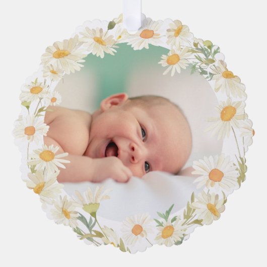 madeliefjes lijst Doop dank u Ornament Kaart (Voorkant)