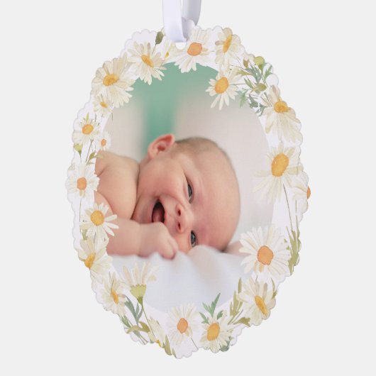 madeliefjes lijst Doop dank u Ornament Kaart (Links)