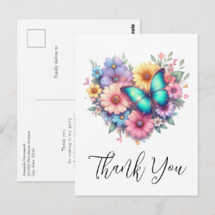 Madeliefjes met een mooie vlinder Bedankt Briefkaart