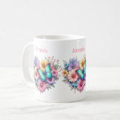 Madeliefjes met een mooie vlinder koffiemok (Voorkant links)