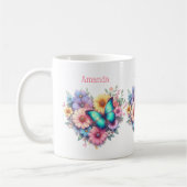 Madeliefjes met een mooie vlinder koffiemok (Links)