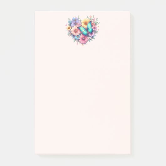 Madeliefjes met een mooie vlinder post-it® notes (Voorkant)