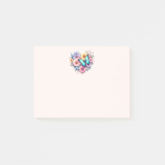 Madeliefjes met een mooie vlinder post-it® notes (Voorkant)