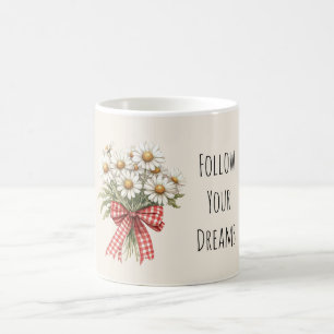 Madeliefjes met Rode Witte Strik Koffiemok