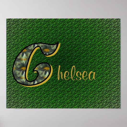 Madeliefjes Monogram Eerste Letter C Persoonlijk Poster (Voorkant)