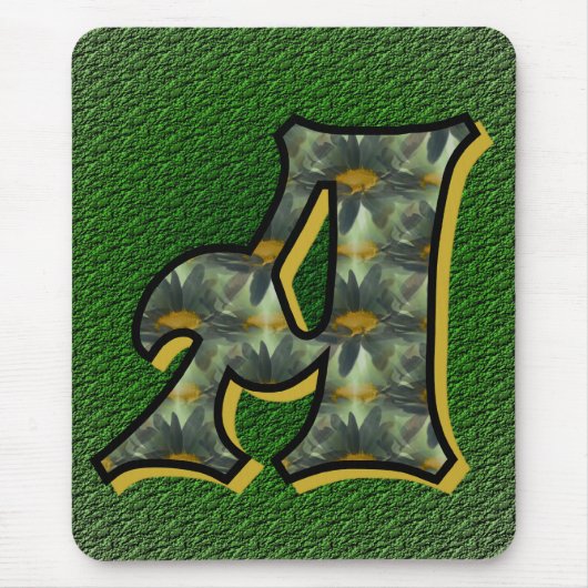 Madeliefjes Monogram Initiaal A Muismat (Voorkant)