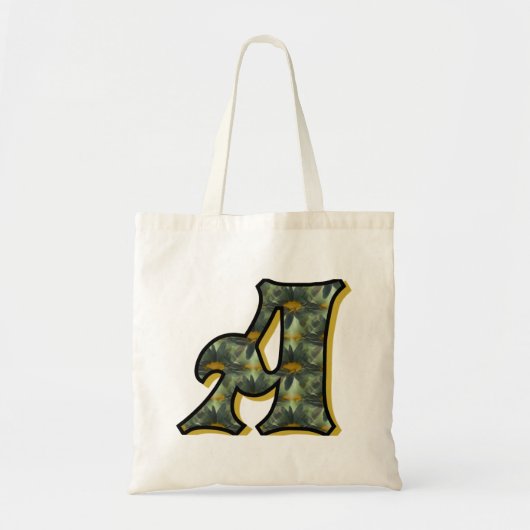 Madeliefjes Monogram Initiaal A Tote Bag (Voorkant)
