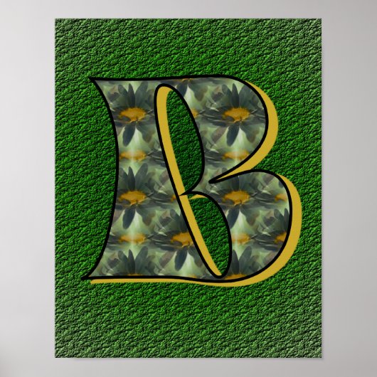 Madeliefjes Monogram Initiaal B Poster (Voorkant)