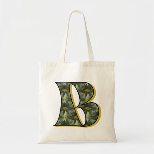 Madeliefjes Monogram Initiaal B Tote Bag (Voorkant)