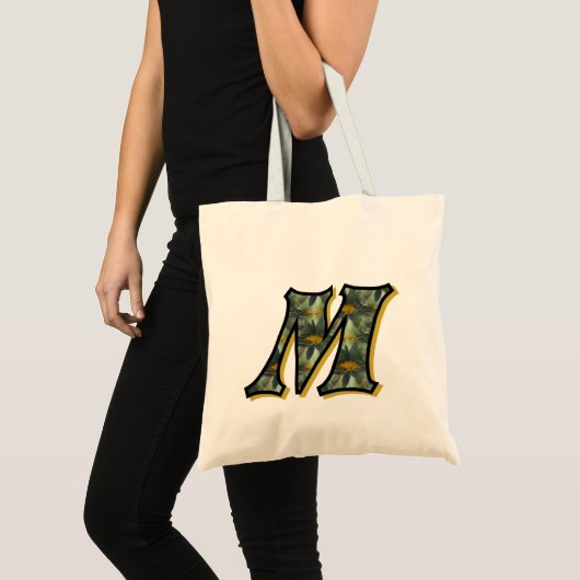 Madeliefjes Monogram Initiaal M Tote Bag (Voorkant (product))