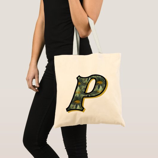 Madeliefjes Monogram Initiaal P Tote Bag (Voorkant (product))