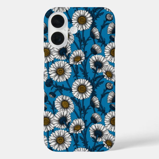 Madeliefjes op blauw Case-Mate iPhone case (Achterkant)