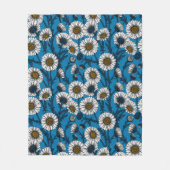Madeliefjes op blauw fleece deken (Voorkant)