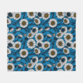 Madeliefjes op blauw fleece deken (Voorkant (Horizontaal))