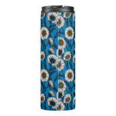 Madeliefjes op blauw thermosbeker (Achterkant)