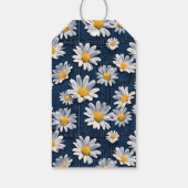 Madeliefjes op Blauwe Denim Verjaardag Cadeaulabel (Achterkant)