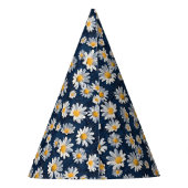 Madeliefjes op Blauwe Denim Verjaardag Feesthoedjes (Achterkant)