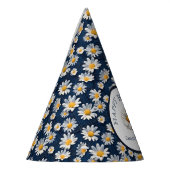 Madeliefjes op Blauwe Denim Verjaardag Feesthoedjes (Links)