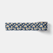 Madeliefjes op Blauwe Denim Verjaardag Satijnen Lint (Voorkant)