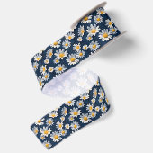 Madeliefjes op Blauwe Denim Verjaardag Satijnen Lint (Achterkant)