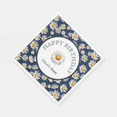 Madeliefjes op Blauwe Denim Verjaardag Servet (Hoek)
