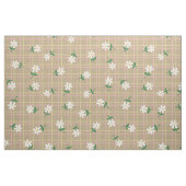 Madeliefjes op bruine ruit (grote schaal) stof (Fat Quarter)