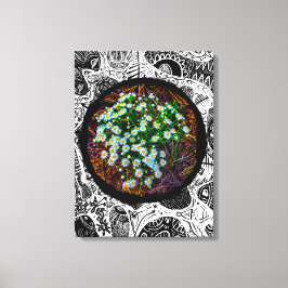 Madeliefjes op de weide. Abstract Frame Canvas Afdruk