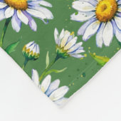 Madeliefjes op de weide. Aquarel.  Fleece Deken (Hoek)
