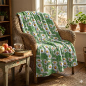Madeliefjes op de weide. Aquarel. Fleece Deken