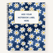 Madeliefjes op Denim Patroon Notitieboek (Voorkant)