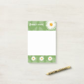 Madeliefjes Op Groen Met Aangepaste Titel Post-it® Notes (Op bureau)