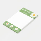 Madeliefjes Op Groen Met Aangepaste Titel Post-it® Notes (Schuin)