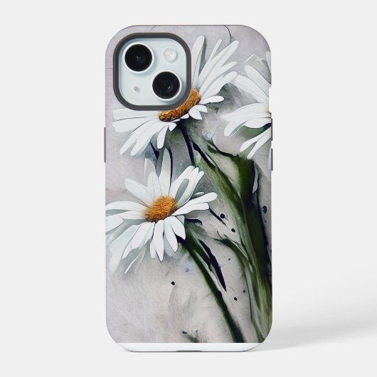 Madeliefjes op Grunge iPhone 15 Case (Achterkant)