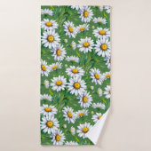 Madeliefjes op het weiland. Waterverf. Badhanddoek (Badhanddoek)