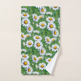 Madeliefjes op het weiland. Waterverf. Handdoek