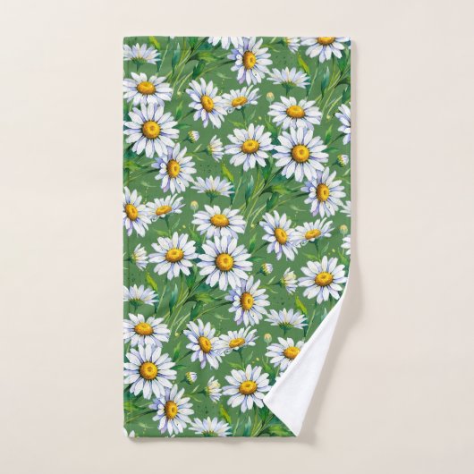 Madeliefjes op het weiland. Waterverf. Handdoek (Handdoek)