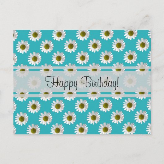 Madeliefjes op lichtblauwe Gefeliciteerd met je ve Briefkaart (Voorkant)