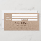 Madeliefjes op nep kraftpapier cadeaubon (Achterkant)