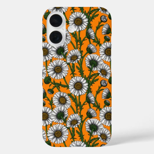 Madeliefjes op oranje Case-Mate iPhone case (Achterkant)