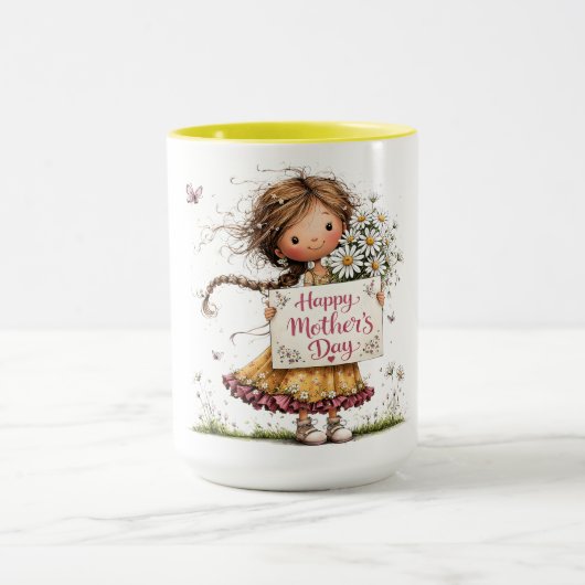 Madeliefjes & Oprechte Moederdagvreugde Mok (Midden)