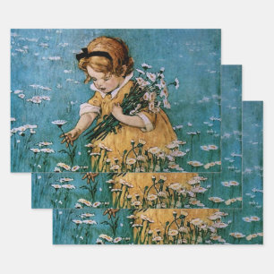 Madeliefjes plukken door Jessie Willcox Smith Inpakpapier Vel