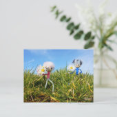 Madeliefjes plukkende fubby's. briefkaart (Staand voorkant)