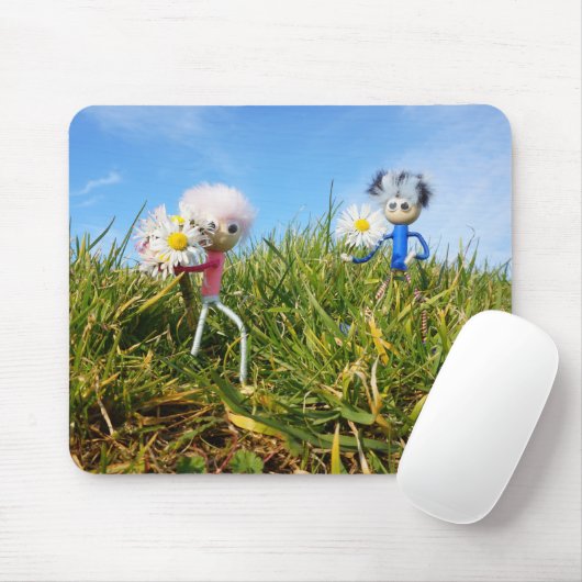 Madeliefjes plukkende fubby's.     muismat (Met muis)